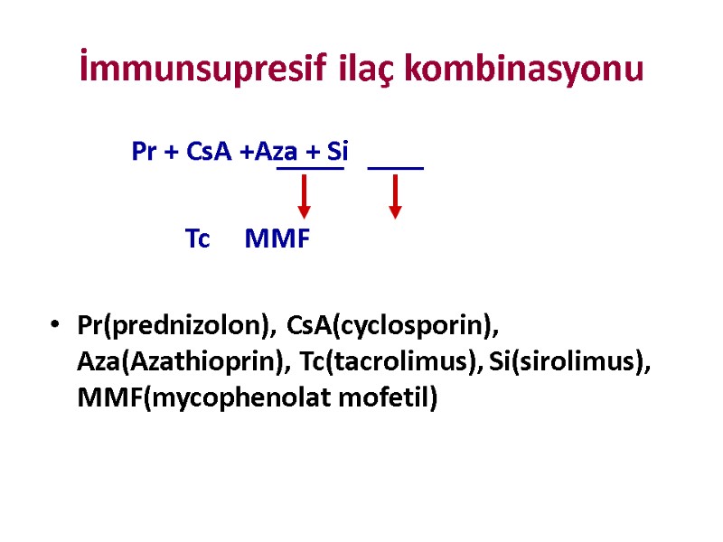 İmmunsupresif ilaç kombinasyonu           